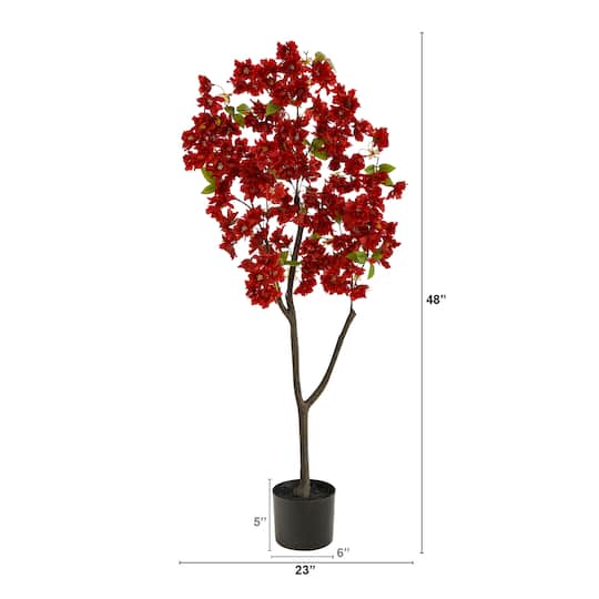 4ft. Potted Red Cherry Blossom Artificial Tree